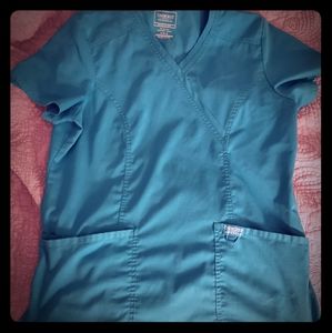 Cherokee workwear teal scrub top